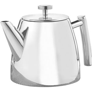 Esmeyer Tee-Kanne Brighton 199-831, Edelstahl, mit Edelstahl-Sieb, doppelwandig, silber, 1,2 l