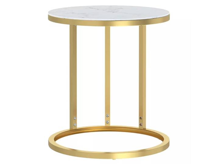 VidaXL - Beistelltisch glas, One Size, Gelbgold