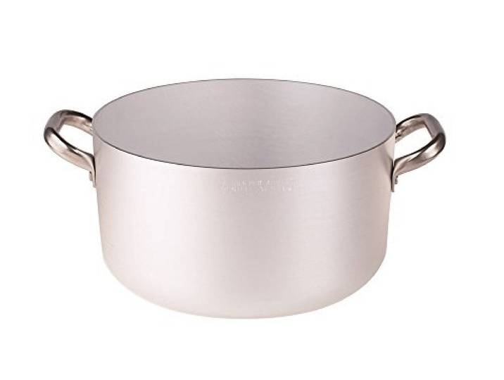 Pentole Agnelli Kasserolle Hohe Aluminium 2 Griffen Edelstahl Lämmer 60 cm