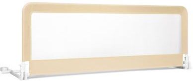 Costway 59 Inch Folding Breathable Baby Bed Rail Guard with Safety Strap-Beige