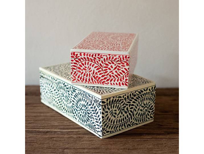 Set de 2 boites rectangulaires en papier mâché Melle