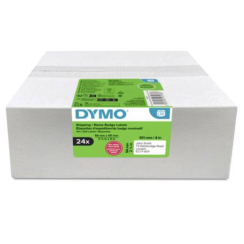 DYMO Etiketten Rolle 54 x 101mm Papier Weiß 24 Rollen Permanent haftend 2223588 Versand-Etiketten