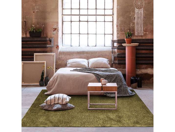 Tapis lumineux vert rouillé 120x170