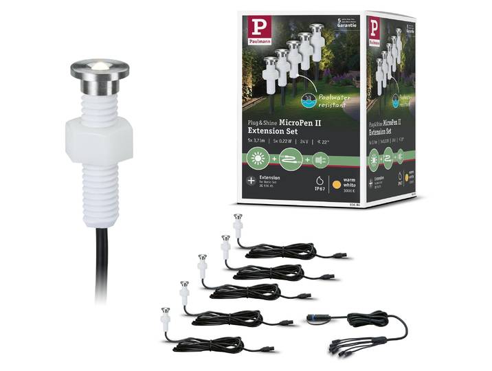 Paulmann Plug & Shine LED encastré de sol MicroPen II Set d'extension