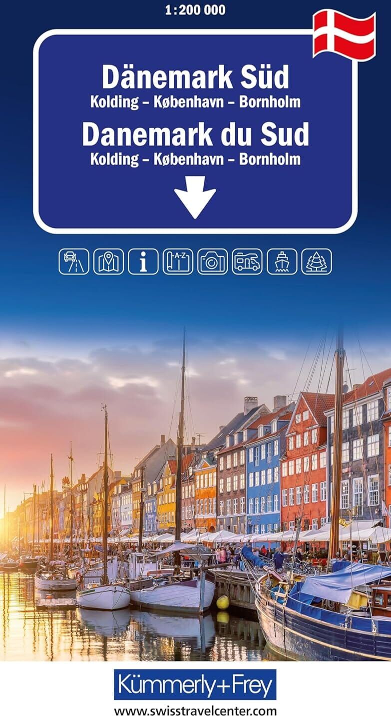 Kümmerly & Frey Carte routière n° 3 - Danemark Sud (Kolding, Copenhague, Bornholm)   Kümmerly Frey