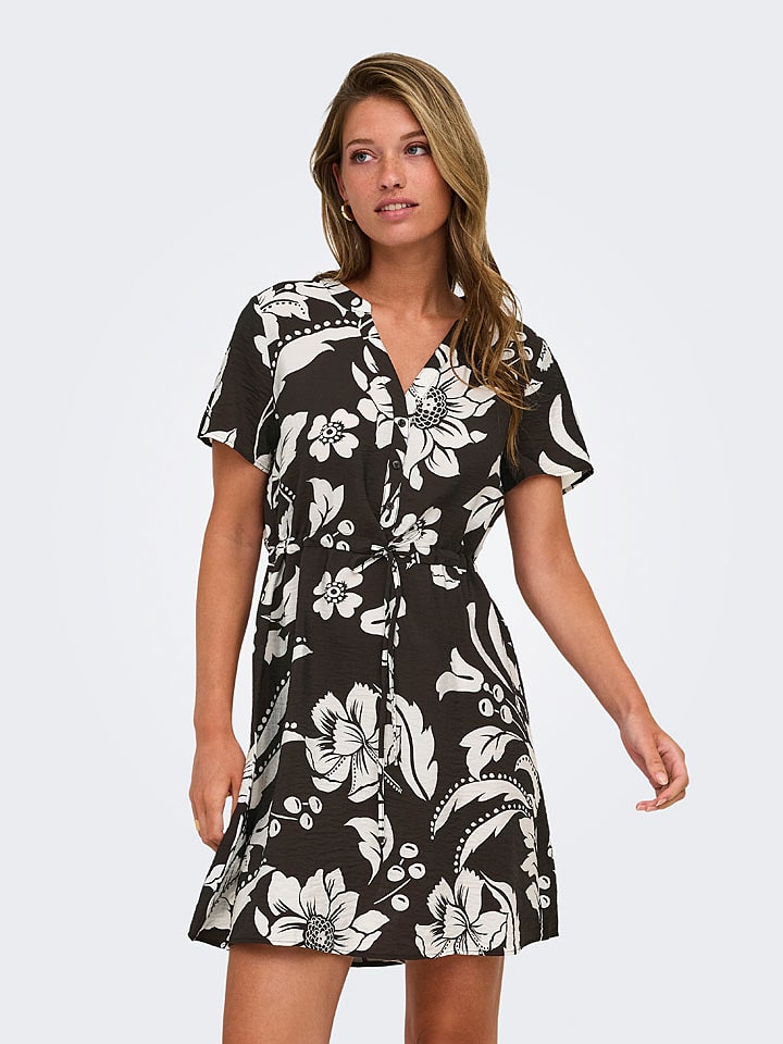 JDY Kleid "Troya" in Schwarz/ Weiß - S