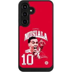 Nivocase Hülle für Samsung Galaxy S25+ Handyhülle NIVOcore Case Schwarz FC Bayern München FCB Jamal Musiala (Samsung Galaxy S25+), Smartphone Hülle, Schwarz