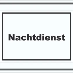 HB-Druck Nachtdienst Schild mit Text Nachtschalter waagerecht A6 (105x148mm)