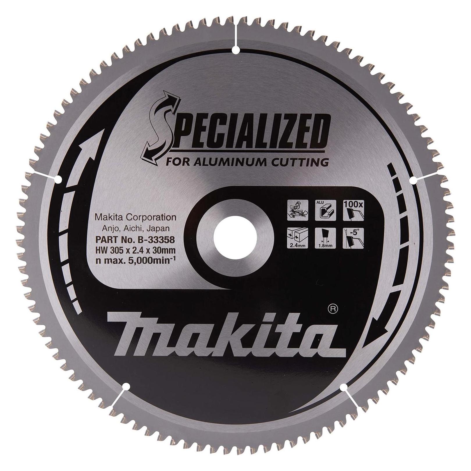 Makita SPEZIALISIERTE SCHEIBENSÄGE ALUMINIUM 305x30mm 100 ZÄHNE (B-33358)