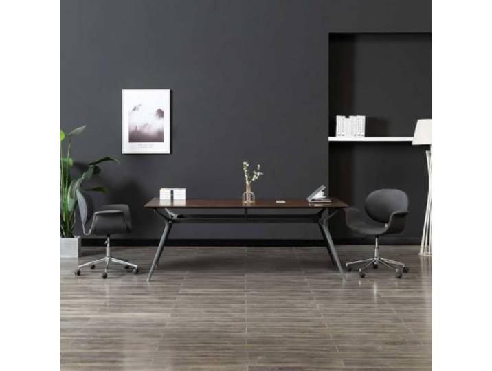 KTHLBRH Drehbarer Esszimmerstuhl Grau Stoff mit Gasfeder und Metallbeinen 360 Grad drehbar, höhenverstellbar, weicher Stoff, dicke Polsterung, stabile Metallbeine, einfache Montage