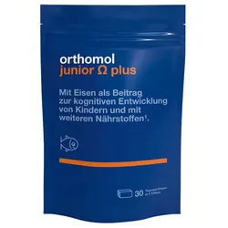 orthomol junior Omega plus - mit Eisen, Omega-3-Fettsäuren und Vitamin B12 - 90 Toffees