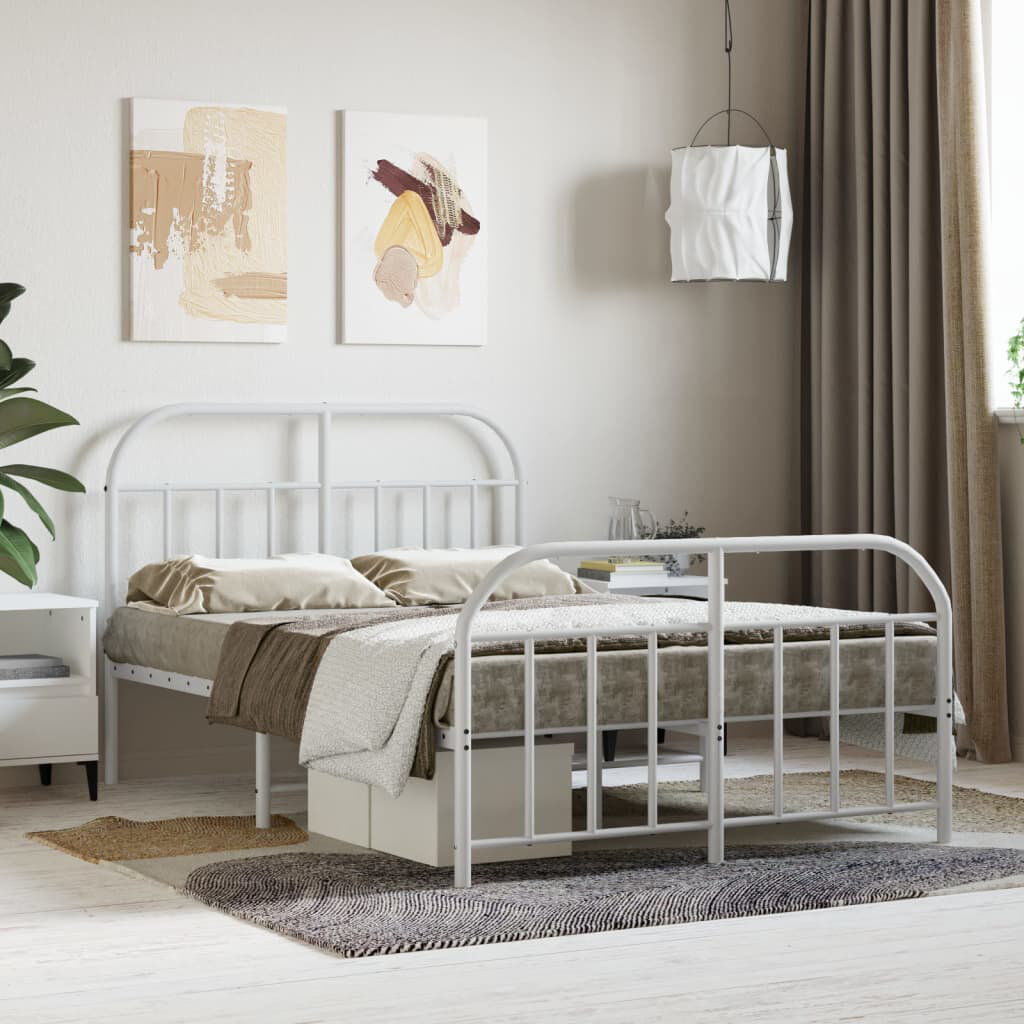 Brambly Cottage vidaXL Metal Bed Frame Bedroom Bed Base Bedstead Metal Matress Foundation 120 x 190 cm