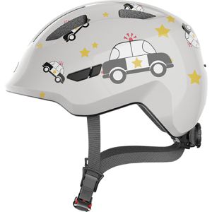 Abus Fahrradhelm Smiley 3.0 grey police, für Kinder, 45 - 50 cm, verstellbar, grau, mit Motiven & Luftkanälen
