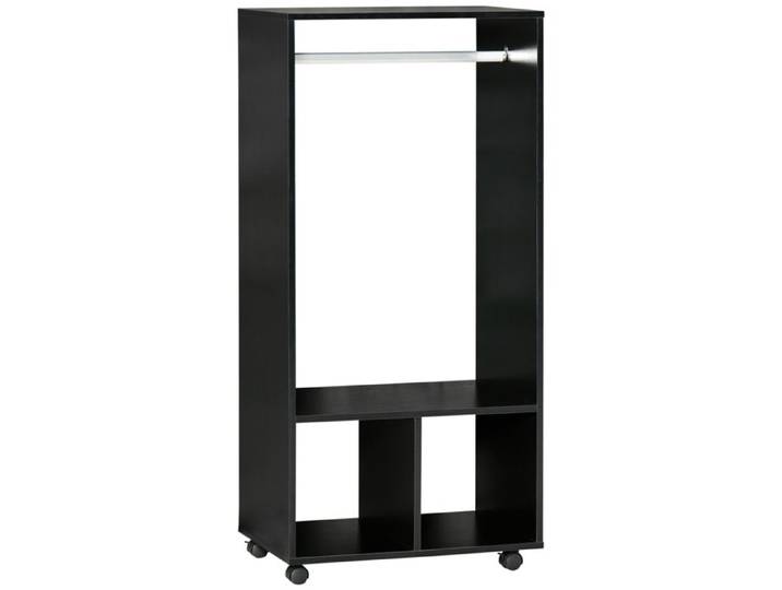 HOMCOM - Armoire penderie mobile - Panneaux de particules - 60x40x128cm - Noir