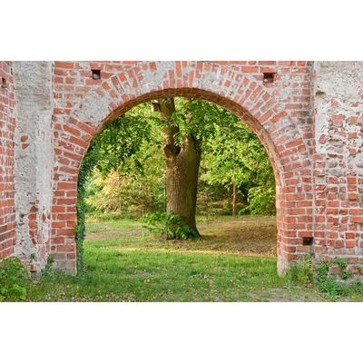 Fototapete PAPERMOON "Ziegelmauer Bogen", bunt, B:3m L:2,23m, Vlies, Tapeten