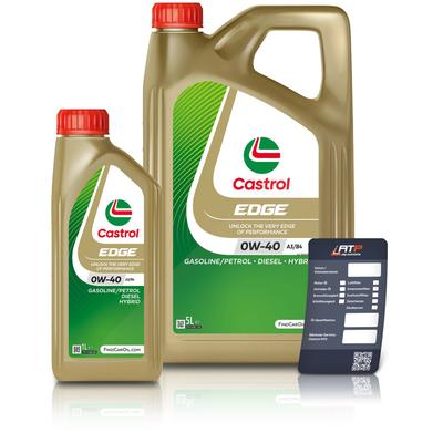 Castrol 6 L EDGE 0W-40 A3/B4 + Ölwechsel-Anhänger [Hersteller-Nr. 15F6B4]