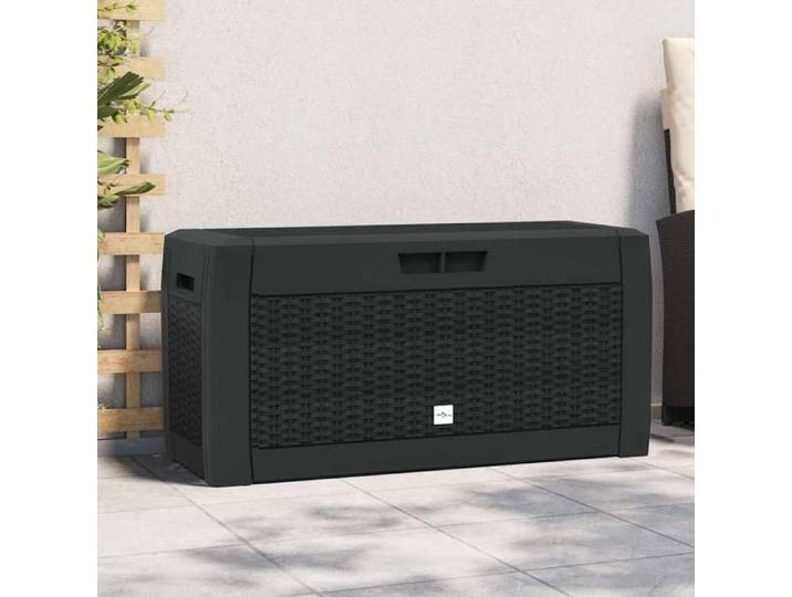 Anthracite Boîte de stockage jardin Anthracite 119x48x60 cm Polypropylène - Coffres de jardin H858