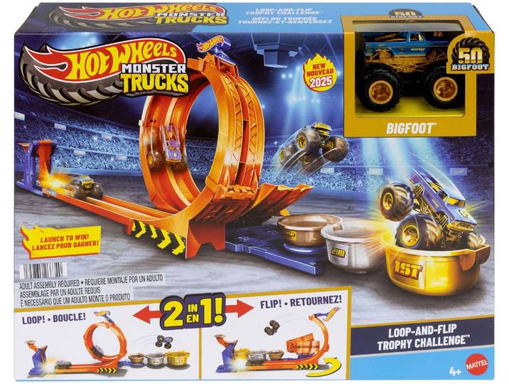 Hot Wheels Monster Trucks Loop & Flip Trophy Challenge Spielset