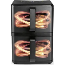 Gourmetmaxx 19129 Heissluft-Fritteuse 10 l 2400 W Antihaftbeschichtung, BPA-frei, Fritteuse, Schwarz, Silber