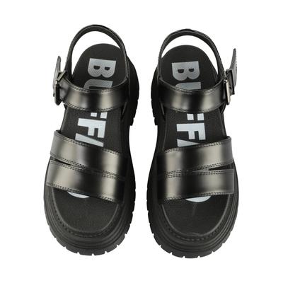 High-Heel-Pumps BUFFALO "Buffalo LENNOX TS SANDAL", Damen, Gr. 38, schwarz, Polyurethan, unifarben, Schuhe