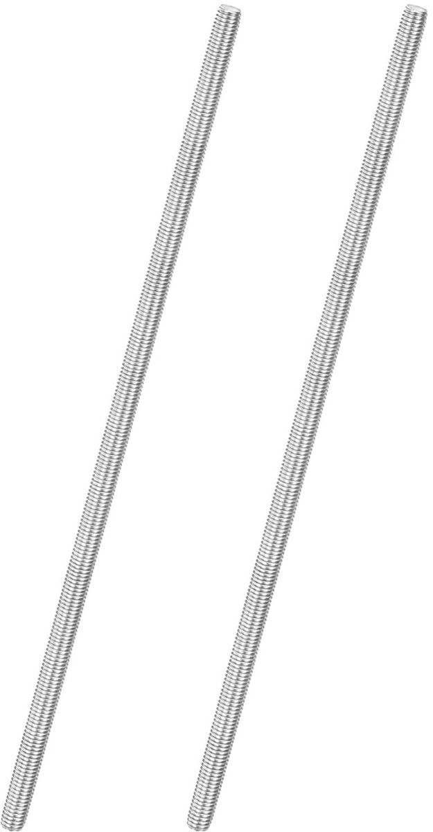 METERXITY 2 stuks schroefdraadstangen M8 x 300 mm, 304 roestvrij staal, rechtse metrische schroefdraad