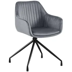 CLP Esszimmerstuhl Welby Samt   Farbe: dunkelgrau, Material: Samt
