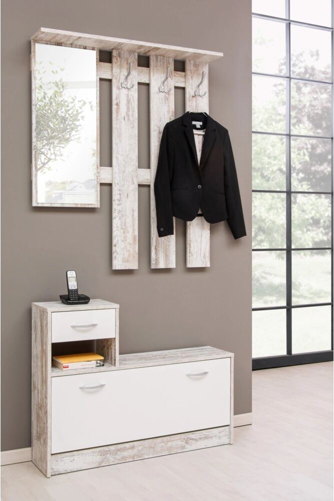 BellaHome MOBILE INGRESSO BIANCO ANTICATO