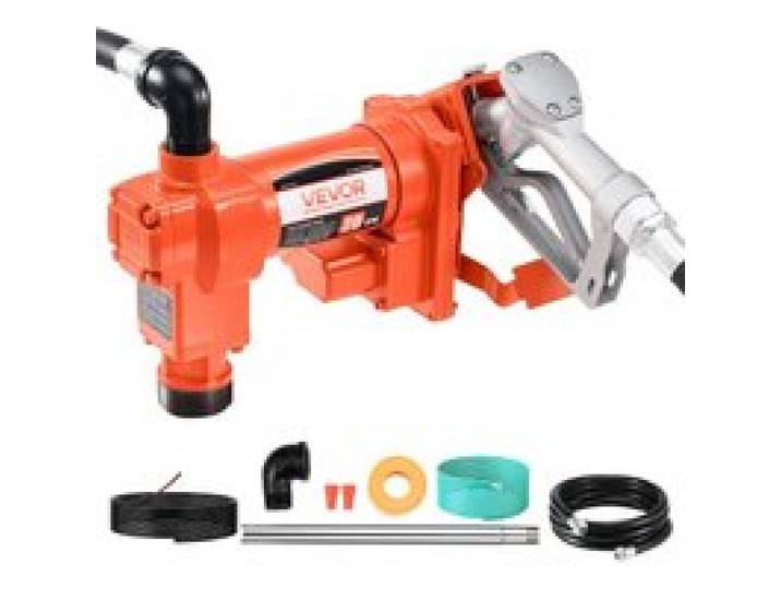 VEVOR Kraftstoff Umfüllpumpe, 12 V DC, 75,7 L/min, 1/4 PS, Diesel-Transferpumpe mit manueller Düse, Auslass- und Saugschlauch, für Benzin, Kerosin, Ethanolmischungen, Methanol, Biodiesel