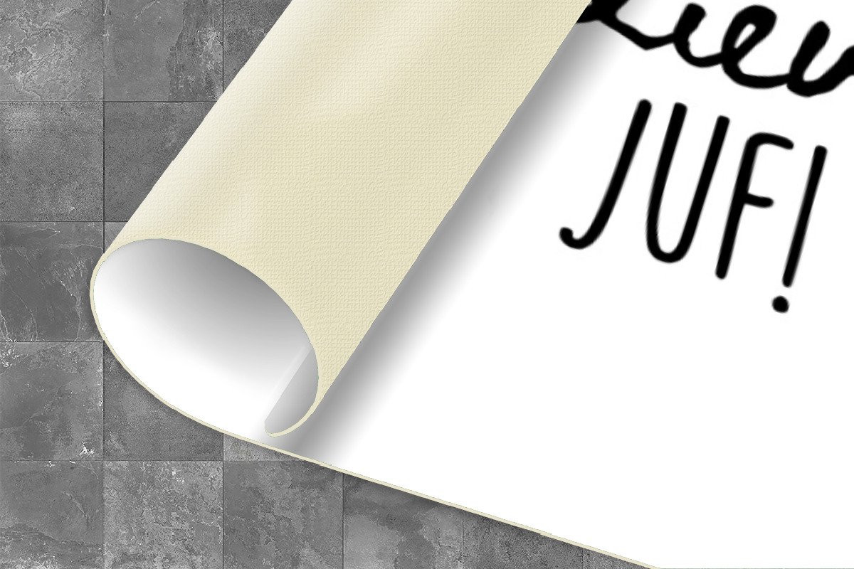 KitchenYeah Keukenloper Vinyl - Doei doei lieve juf! - 120 x 50 cm