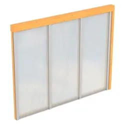 Seitenwand mit Polycarbonatplatten, Douglasie, unbehandelt, BxH 255x200cm, für Tiefe 300cm