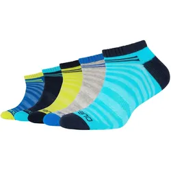 5er Pack camano Mesh Ventilation Sneakersocken Kinder 6260 - blue atoll 27-30