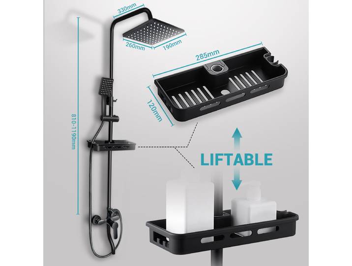 Robinet de douche de salle de bains à 3/4 voies, douche de pluie, mélangeur d'eau chaude et froide, robinet de Bidet, étagère de douche pour salle de bains, baignoire, mélangeur de douche