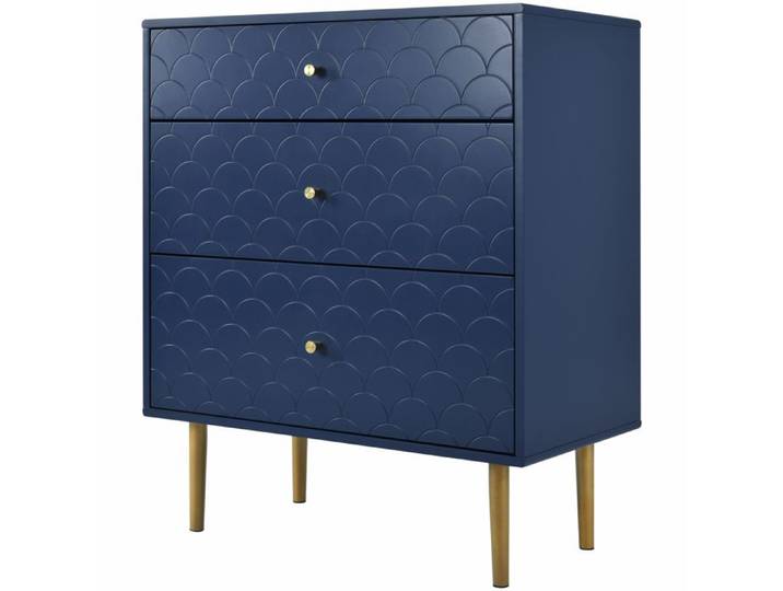 MODERNLUXE - Buffet moderne avec ragement pour chambre - 3 tiroirs - bleu foncé
