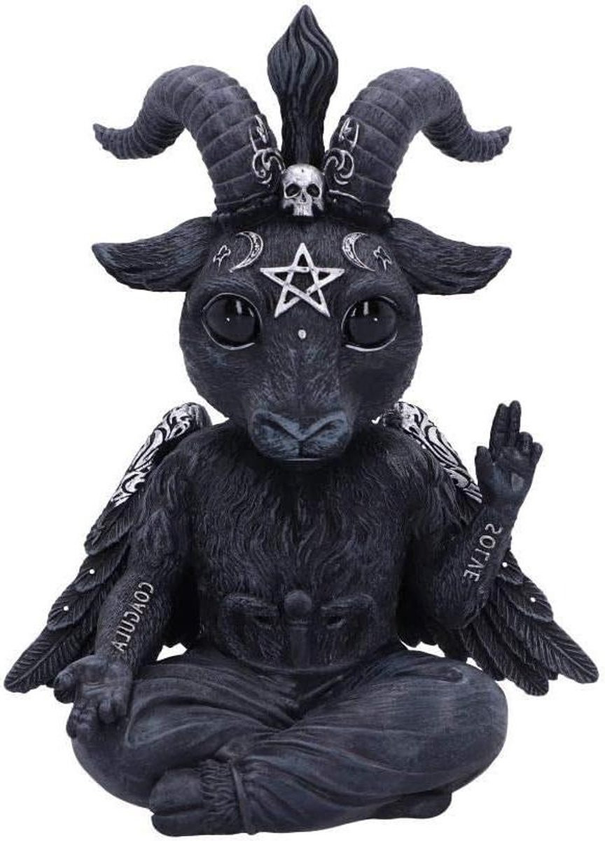 Baphomet Beeldje - Zwart - Handgeschilderd Occult Decoratie Figuur - Hoogte: 30 cm