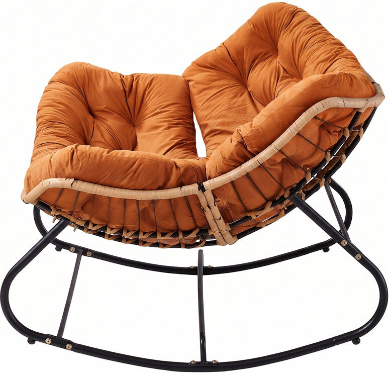 Fjørde & Co Iron Rocking Chair Orange 76cm H X 115cm W X 93cm D
