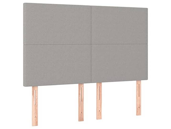 vidaXL LED Kopfteil Hellgrau 144x5x118/128 cm Stoff