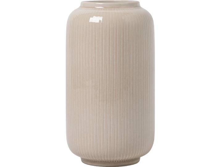 Tischvase GOODPRODUCT Ylvii, innen vollständig glasiert und wasserundurchlässig , beige (creme glänzend), H:18cm Ø:10cm, Keramik, Vasen, Tischvase, aus Keramik, uni matt oder mit glänzender Effektglasur, creme und blau
