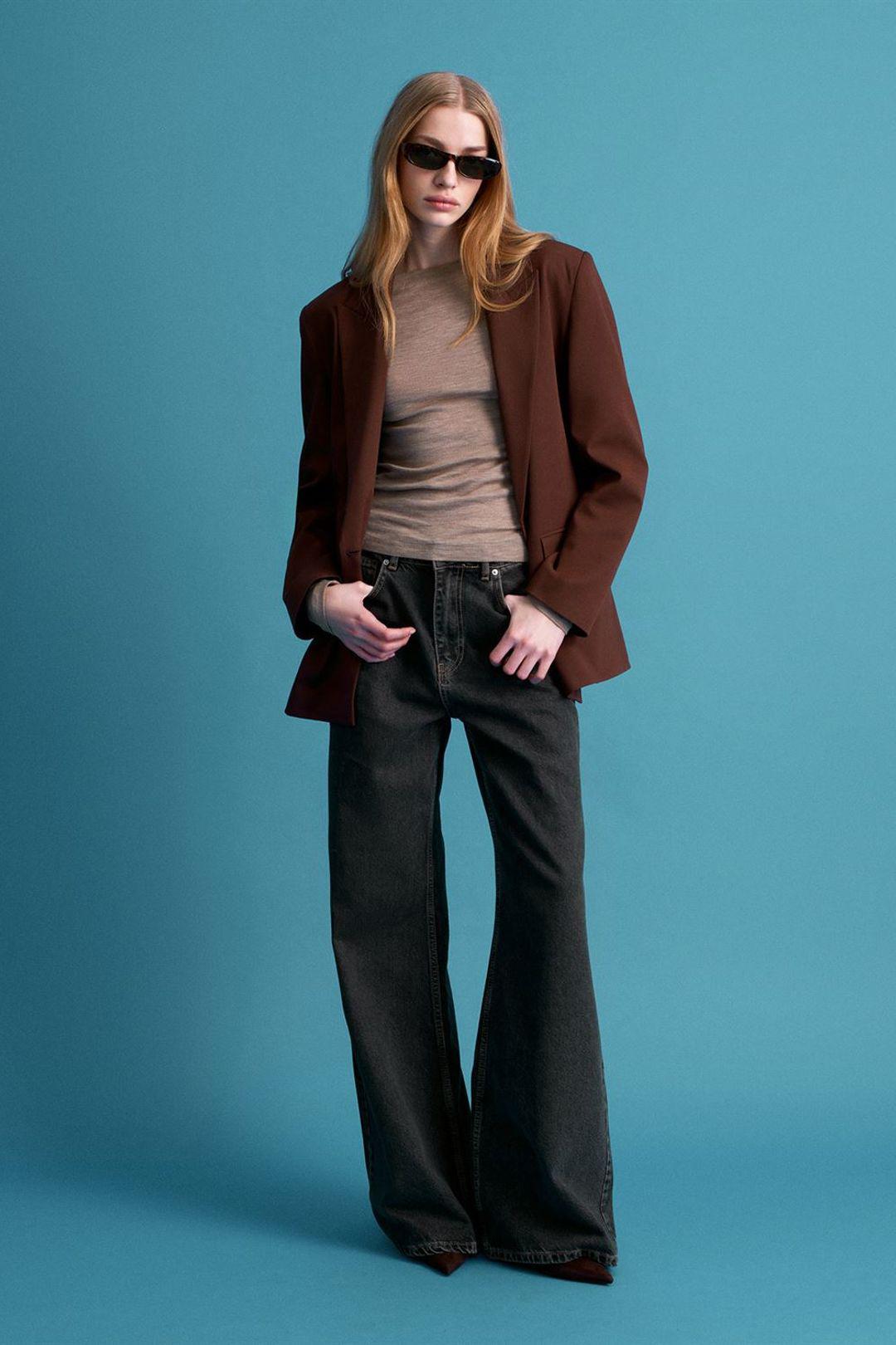 Oversized Lange Crepe Blazer Jas
