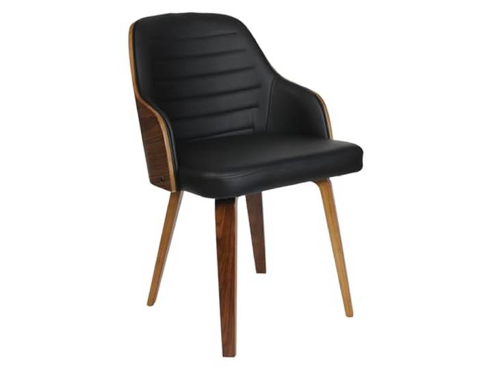 HOME DECO FACTORY Retro-Stuhl Nash Tischsessel Schickes Design Schwarz Kunstleder, Retro-Stuhl Nash, Tischsessel, schickes Design, Wohnzimmer oder Esszimmer, bequem, 57x51x79 cm, Schwarz