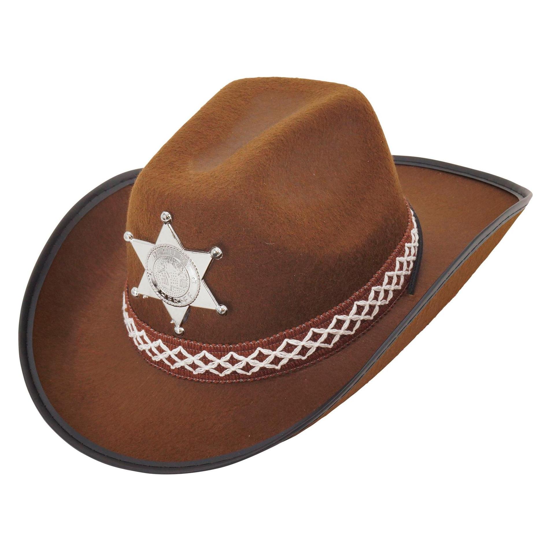 Widmann Cowboyhut mit Sherifstern braun Kindergrösse (21088)