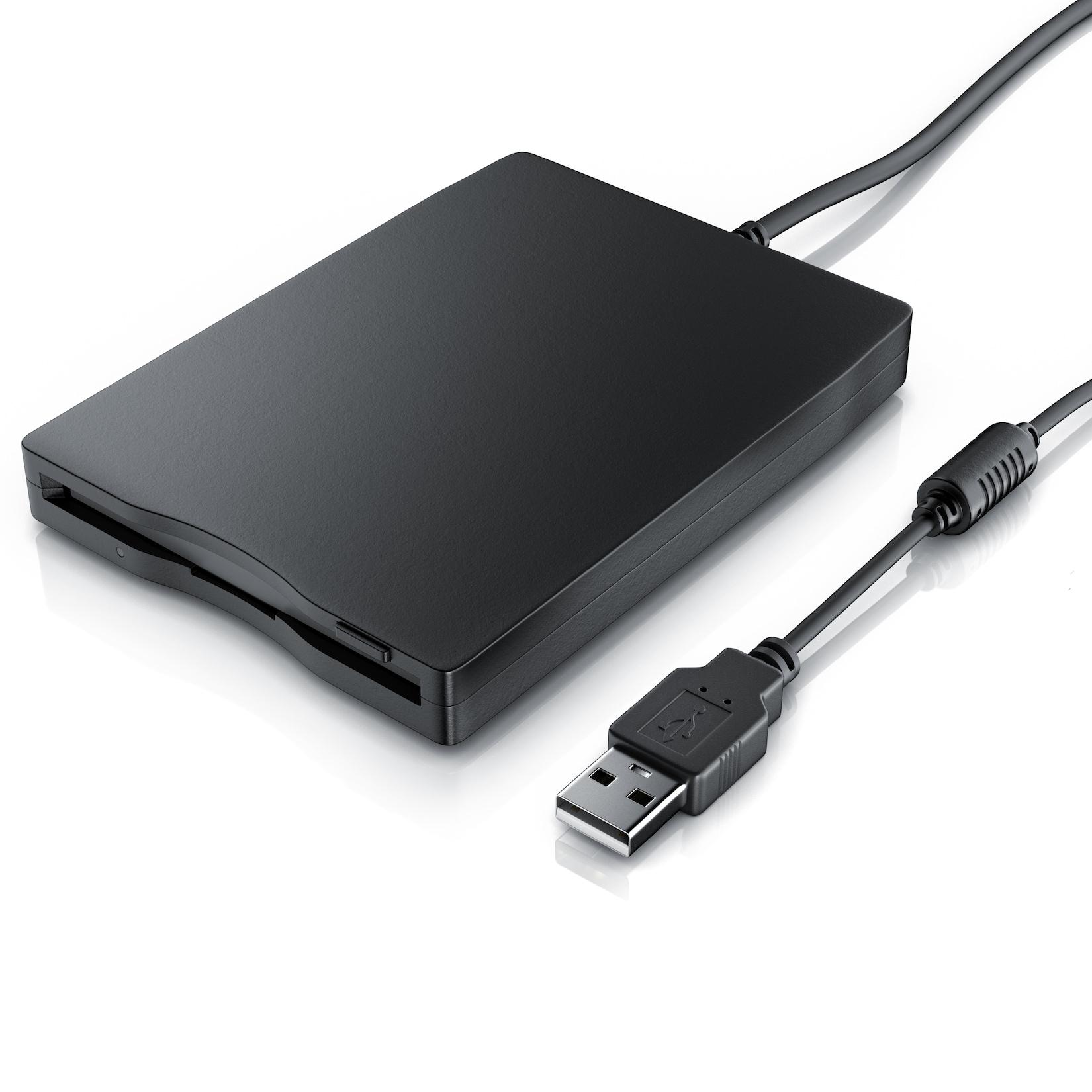 CSL Diskettenlaufwerk Externes USB Diskettenlaufwerk FDD 1,44MB (3,5) geeignet für PC