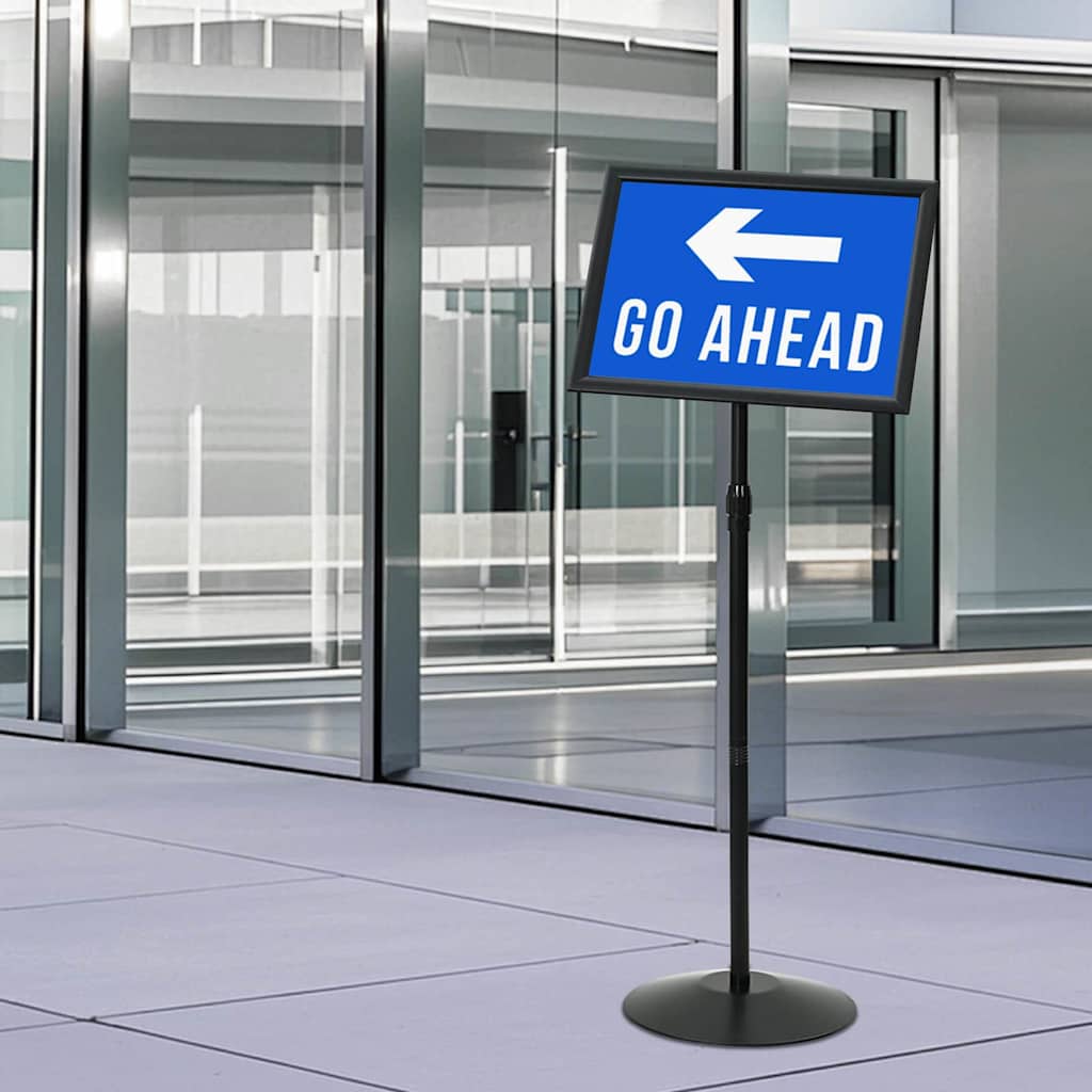 vidaXL Stand de Poster sur Pied a3 PVC et Acier Noir