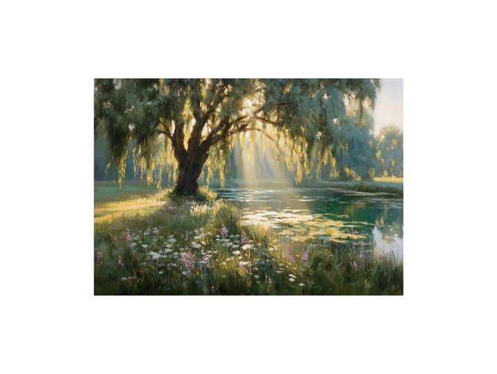 Leinwandbild ST869 Sunlit Willow Multicolor ca. 85x113cm