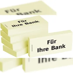 1301010106 Haftnotizen "Für Ihre Bank" - 75 x 35 mm, 5x 100 Blatt