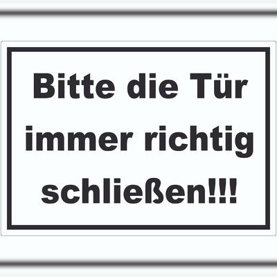 HB-Druck Aufkleber Bitte die Tür immer richtig schwarz-weiss A0 (841x1189mm)