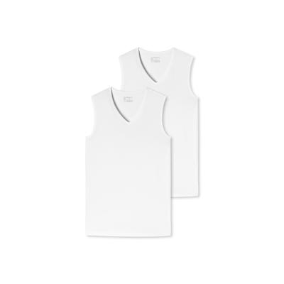 Unterhemd SCHIESSER "T-Shirt 2er Pack", Herren, Gr. L, N-Gr, weiß, Obermaterial: 95% Baumwolle CO. 5% Elasthan EL., Unterhemden Unterhemd