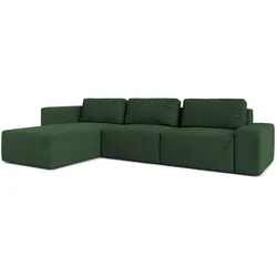 ECKSOFA L Form Arkleton Dunkelgrün 360/180/93 cm Links Stil & Komfort