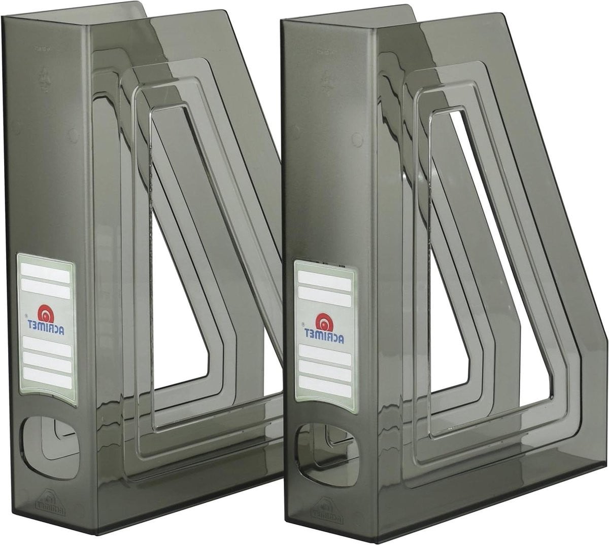 Magazine Houder Opbergbak Archief Transparant Grijs - 2 Stuks