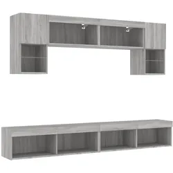 Helloshop26 - Multimedia-TV-Möbel TV-Regal Sideboard TV-Schrank Esszimmer Wohnzimmer Schlafzimmer mit LED-Beleuchtung 6-teilig 02_0029463