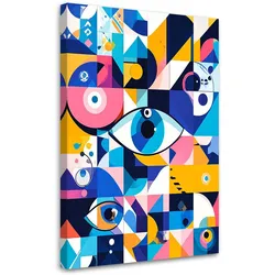 LEINWANDBILD Geometrische Abstraktion Auge Bauhaus 60x90cm
